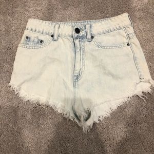 High waisted jean shorts